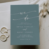 Boho chic seafoam Blauwgroen we doen bruiloft Kaart