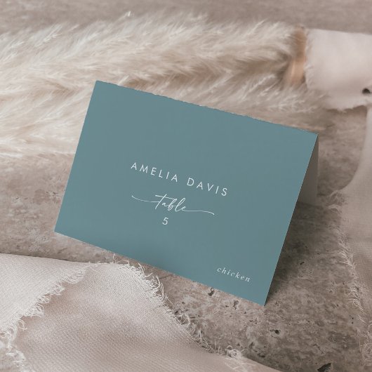 Boho Chic Seafoam Turquoise Nom d'hôte Cartes de p