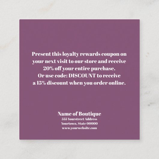 Boho CHIC Spring fleuron Boutique rabais Coupon (Dos)