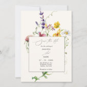 Boho Chic Spring Fleurs sauvages Faire-part de mar (Devant)