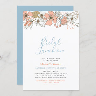 Boho Chic Spring Floral Bridal Luncheon Shower IV Kaart