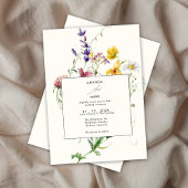 Boho Chic Spring Wildflowers Wedding Kaart