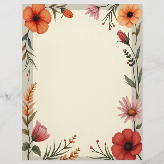 Boho Chic Stationery Paper Briefhoofd (Voorkant)