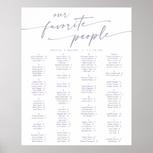 Boho Chic Stof Paars Afdrukbare Zitplaatskaart Poster