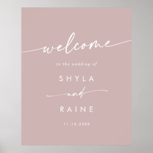 Boho Chic Stof Roze Roze DIY Trouw Welkom Bord Poster