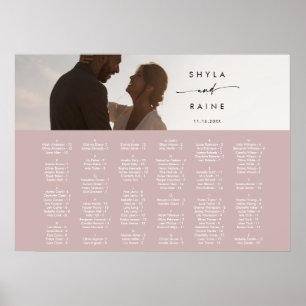 Boho Chic Stof Roze Roze Foto Stoelen Plattegrond Poster