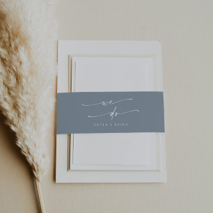 Boho chic stoffig blauw we doen bruiloft uitnodigingen wikkel