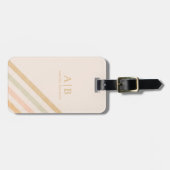 Boho Chic Stripe | Monogram zonder been Bagagelabel (Voorkant horizontaal)