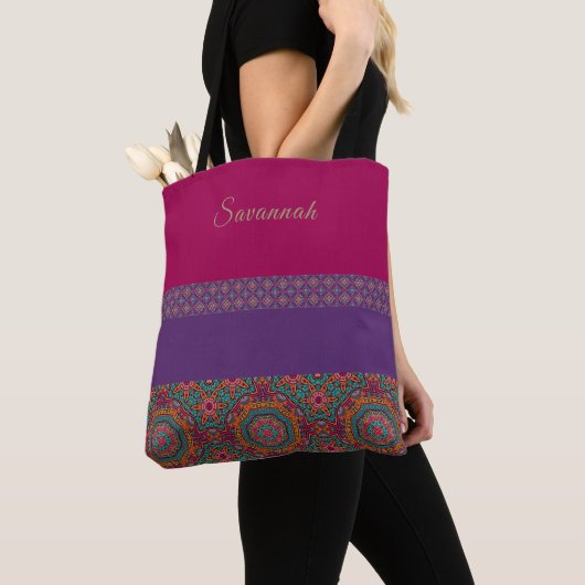 Boho-Chic Style Sac fourre-tout Motif dynamique (De près)