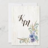 Boho chic succulent eucalyptus koppels douche kaart (Achterkant)