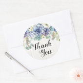 Boho chic succulent eucalyptus rustieke bruiloft ronde sticker (Envelop)
