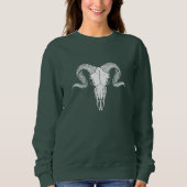 Boho Chic Sweatshirt vert avec crâne de Buffalo (Devant)