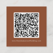 Boho Chic Terracotta Bruiloft QR Code RSVP Informatiekaartje (Achterkant)