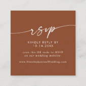 Boho Chic Terracotta Bruiloft QR Code RSVP Informatiekaartje (Voorkant)