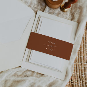 Boho Chic Terracotta Bruiloft Uitnodigingen Wikkel