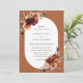 Boho Chic Terracotta Burnt Sinaasappel Roest Bruil Kaart (Staand voorkant)