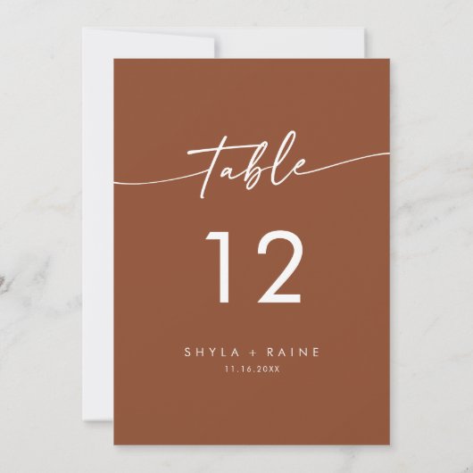Boho Chic Terracotta Mariage Numéros de table (Dos)