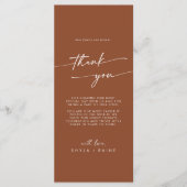 Boho Chic Terracotta Merci Carte Place (Devant)