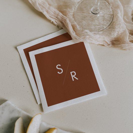 Boho chic terracotta monogram servetten