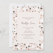 Boho Chic Terrazzo Baby shower Invitation (Devant)