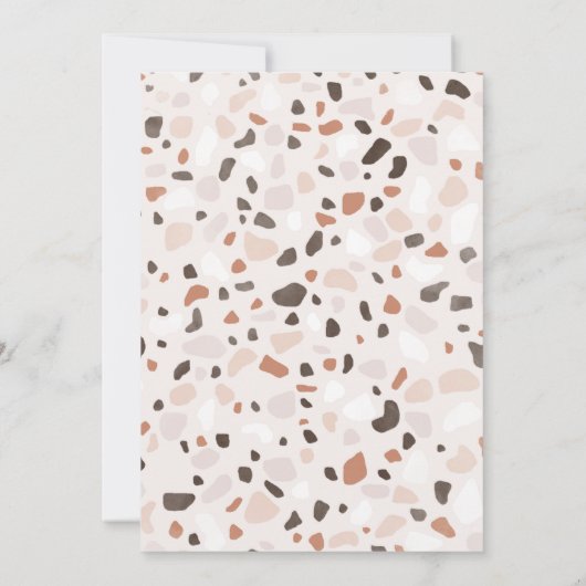 Boho Chic Terrazzo Baby shower Invitation Kaart (Achterkant)