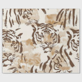 Boho Chic Tiger Print Design Cadeaupapier (Vlak)