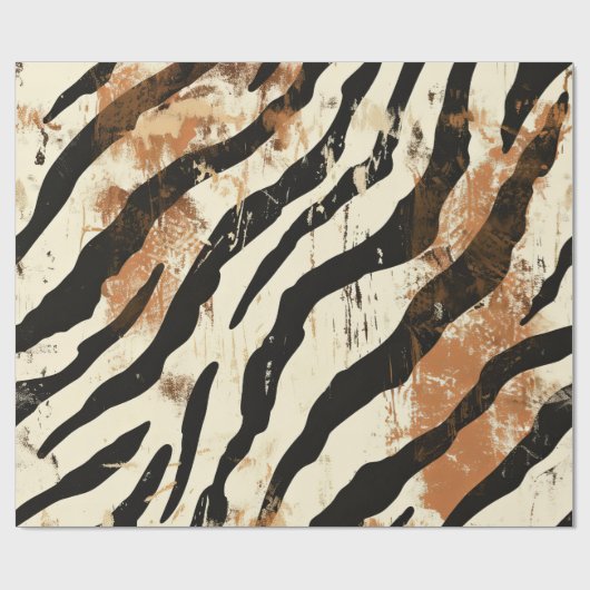 Boho Chic Tiger Print Design Cadeaupapier (Vlak)