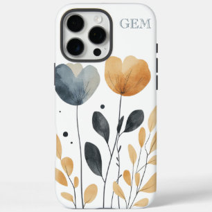 Boho Chic Trendy Waterverf Bloemen iPhone 16 Pro Max Hoesje