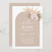 Boho Chic Tropical Baby shower Invitation fille (Devant / Derrière)