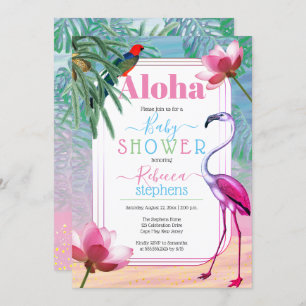 Boho Chic Tropical Beach Waterverf Baby shower Kaart