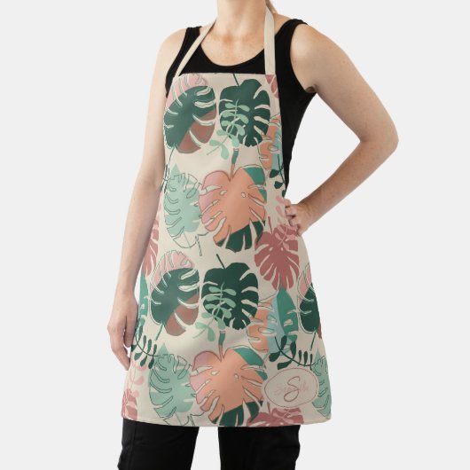 Boho Chic Tropical Botanical Pattern Monogram Schort (Insitu)