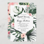 Boho Chic Tropical Bridal Shower INvitation (Devant / Derrière)