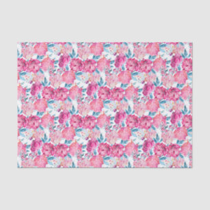 Boho Chic Tropical Pink Floral Pattern Tissuepapier