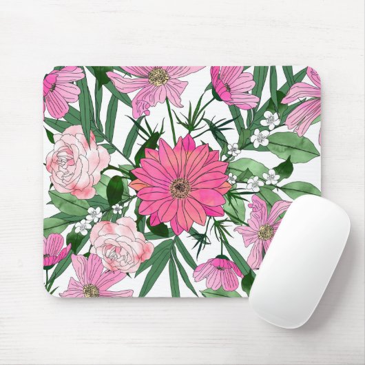Boho chic tuin bloemendesign muismat (Met muis)