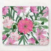 Boho chic tuin bloemendesign muismat (Voorkant)