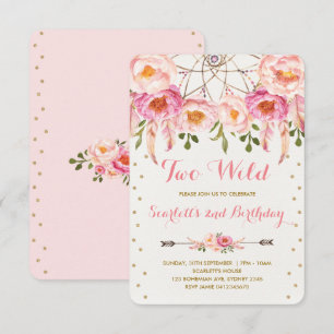 Boho Chic Twee Wild 2e Verjaardag Dreamcatcher Par Kaart
