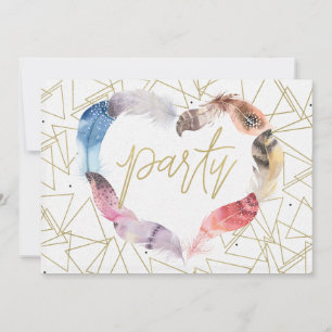 Boho Chic Veer Hart Verjaardagsfeest Uitnodigingen
