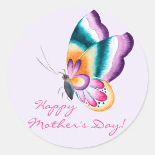 Boho chic vlinder Fijne Moederdag Ronde Sticker