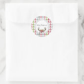 Boho Chic Vrolijke Kerstmis Envelop Seal Ronde Sticker (Tas)
