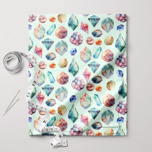 Boho Chic Watercolor Edelstenen Stof