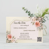 Boho Chic Watercolor Photo Save the Date Card (Debout devant)
