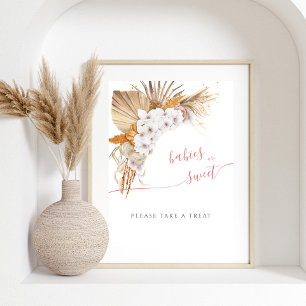 Boho Chic Waterverf Baby shower baby's zijn zoet Poster