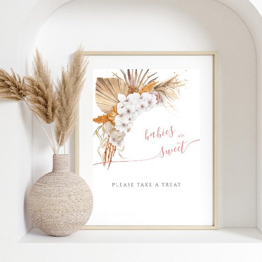 Boho Chic Waterverf Baby shower baby's zijn zoet Poster