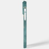 Boho Chic Waterverf Blauwgroen Bloemen Koe Schedel Case-Mate iPhone Case (Achterkant / Links)