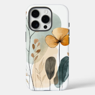 Boho Chic Waterverf Bloem Groen Blauw iPhone 16 Pro Hoesje