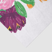 Boho Chic Waterverf Burgundy Pink Flowers Tissuepapier (Detail)