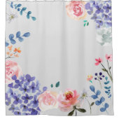 Boho Chic Waterverf flower florals Douchegordijn (Voorkant)