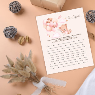 Boho Chic Waterverf Girl Teddy Bear met ballonnen