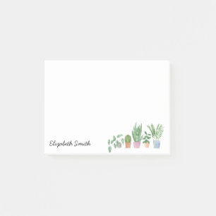 Boho Chic Waterverf Greenery Potted Houseplant No Post-it® Notes