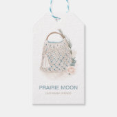 Boho Chic Waterverf Macrame Bag Boutique Cadeaulabel (Voorkant)